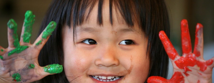 close up of chinese child face